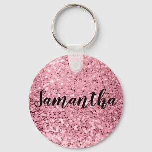 Personalisierter Key Chain Rose Gold Glitzer Schlüsselanhänger
