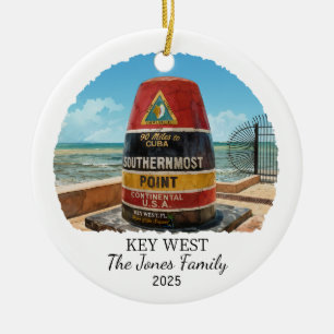 Personalisierter Key West Weihnachtsschmuck, Bunde Keramik Ornament