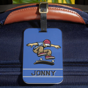 Personalisierter Kids Kick Flip  Gepäckanhänger