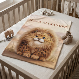 Personalisierter Kinder-Safari-Süßer Flauschiger L Fleecedecke