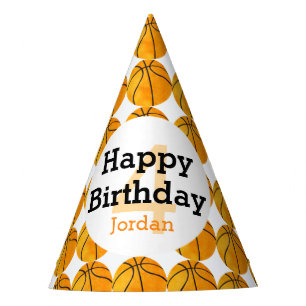 Personalisierter Kinderbasketball Frohe Geburtstag Partyhütchen