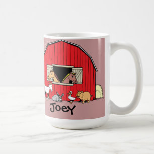 Personalisierter Kinderbauernhof- und Tieremug Tasse