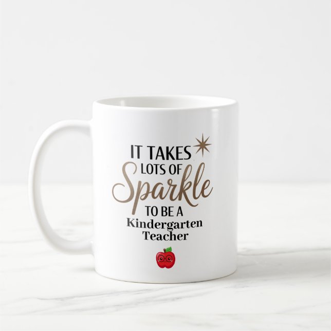 Personalisierter Kindergarten-Lehrer Sparkle Kaffeetasse (Links)