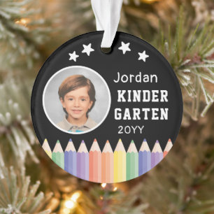 Personalisierter Kindergarten Name des farbigen Fo Ornament