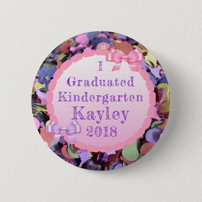 Personalisierter Kindergartner Graduate Proud Butt Button (Vorderseite)