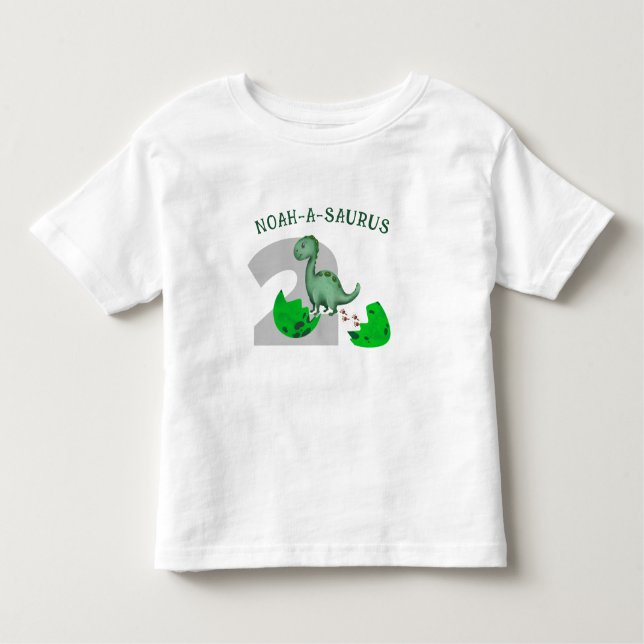 Personalisierter Kinderkind-Dinosaurier Geburtstag Kleinkind T-shirt (Vorderseite)