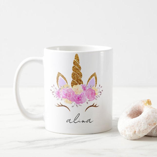 Personalisierter Kindermug mit Namen Kaffeetasse (Mit Donut)