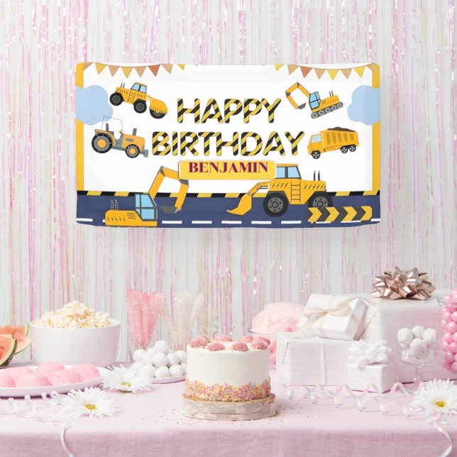 Personalisierter Kipper-Bagger-Party-Hintergrund  Banner (Party)