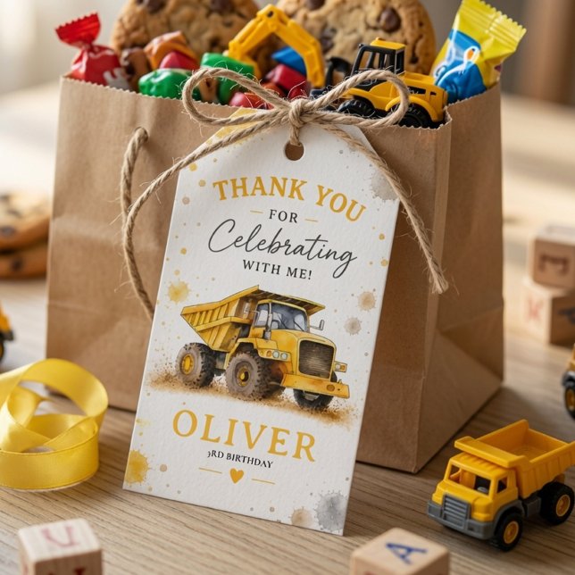 Personalisierter Kipper-Geburtstag  Geschenkanhänger (Von Creator hochgeladen)