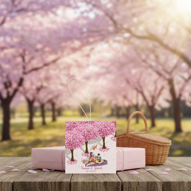 Personalisierter Kirschblüten-Picknick-Platz Geschenkanhänger (Von Creator hochgeladen)