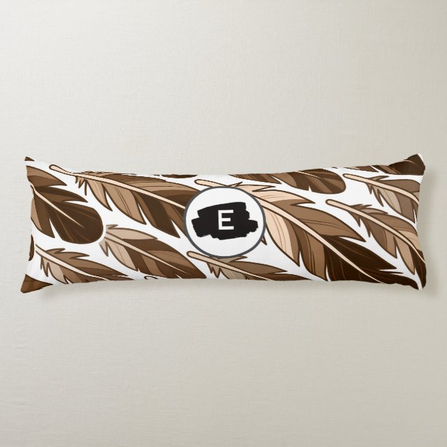 Personalisierter Kissen - Boho Monogramm braun (Vorderseite)
