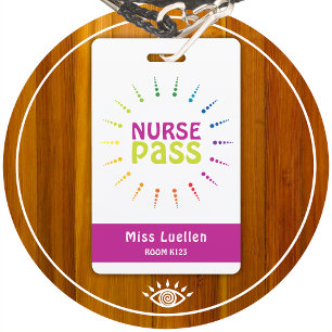 Personalisierter Klassenkrankenschwester-Hall-Pass Ausweis