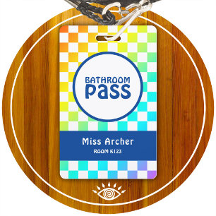 Personalisierter Klassenzimmer-Badezimmer-Pass Leh Ausweis