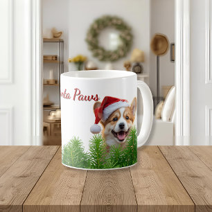Personalisierter Klassiker-Mug – Santa Paws Corgi Kaffeetasse