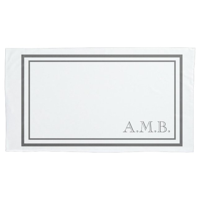 Personalisierter klassischer dunkelgrauer kissenbezug (Vorderseite)