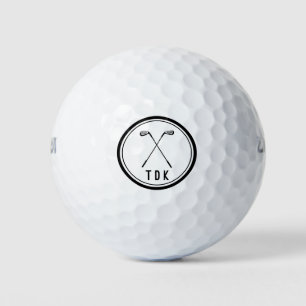 Personalisierter klassischer Golfclub in Schwarz Golfball