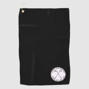 Personalisierter klassischer Golfclub in Schwarz Golfhandtuch