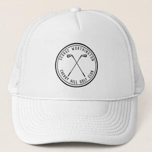 Personalisierter klassischer Golfclub in Schwarz Truckerkappe