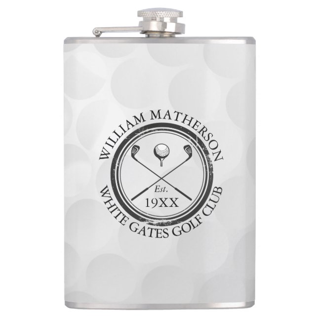 Personalisierter klassischer Golfclub-Name Flachmann (Vorderseite)