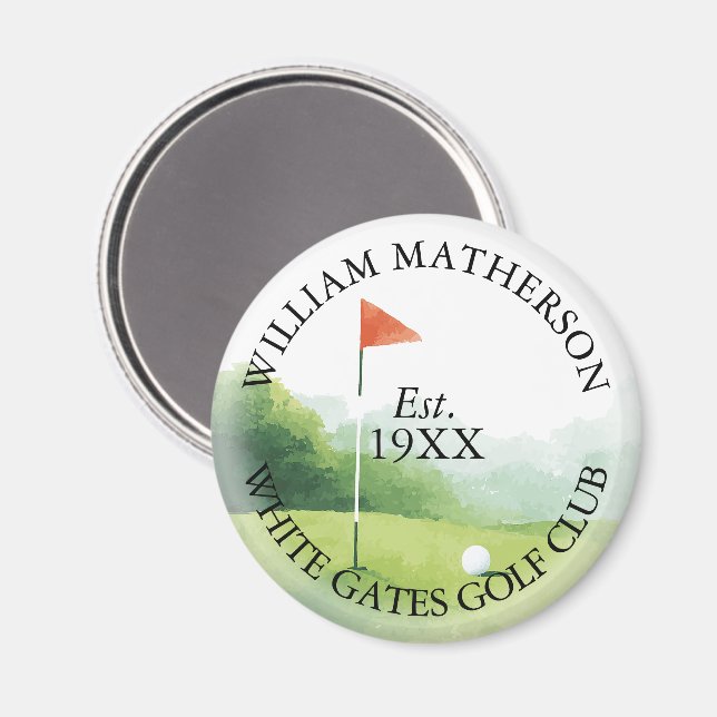 Personalisierter klassischer Golfclub-Name Magnet (Vorderseite/Rückseite)
