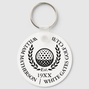 Personalisierter klassischer Golfclub-Name Schlüsselanhänger