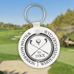 Personalisierter klassischer Golfclub-Name Schlüsselanhänger