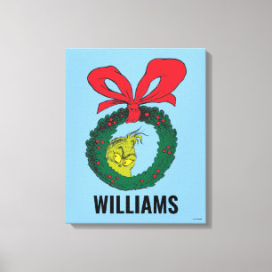 Personalisierter klassischer Grinch Weihnachtskr Leinwanddruck