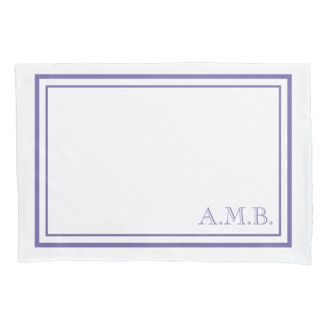 Personalisierter Klassischer Lavendel-Monogramm-St Kissenbezug (Vorderseite)