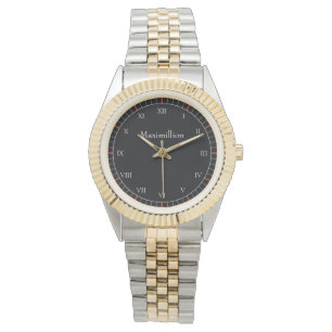 Personalisierter klassischer Maximillion Black Armbanduhr