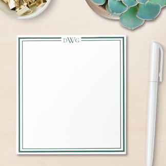 Personalisierter klassischer Monogramm-Initial-Nam Notizblock