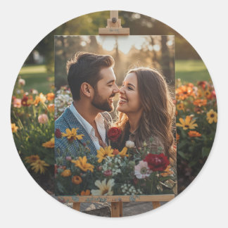 Personalisierter Klassischer Runder Foto-Sticker-E Aufkleber