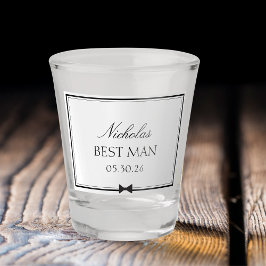 Personalisierter klassischer Simple Bowtie Trauzeu Schnapsglas