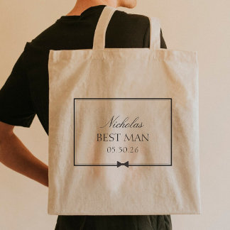 Personalisierter klassischer Simple Bowtie Trauzeu Tragetasche
