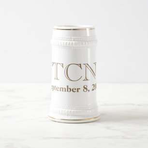 Personalisierter klassischer Trauzeuge Beer Stein Bierglas