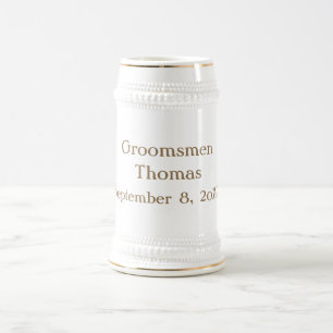 Personalisierter klassischer Trauzeugen-Bierkrug Bierglas