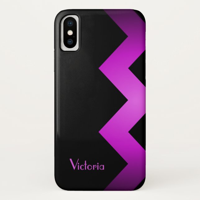 Personalisierter, klassischer Violettakzent Case-Mate iPhone Hülle (Rückseite)