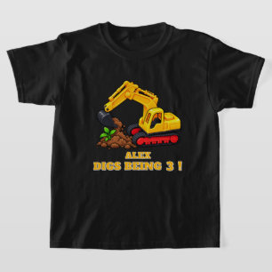 Personalisierter kleiner Bagger-Geburtstag T-Shirt