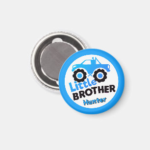 Personalisierter Kleiner-Bruder-Monstertruck Blau Magnet