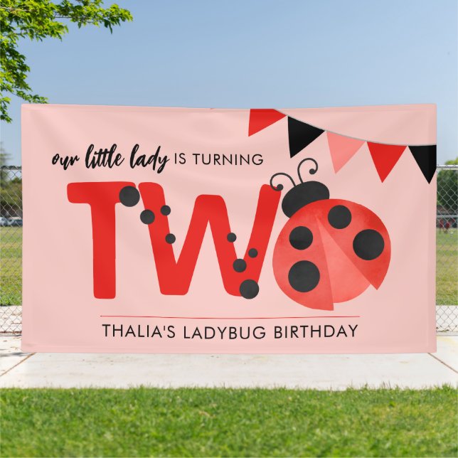 Personalisierter Kleiner Ladybug Marienkäfer Groß  Banner (Außenbereich)