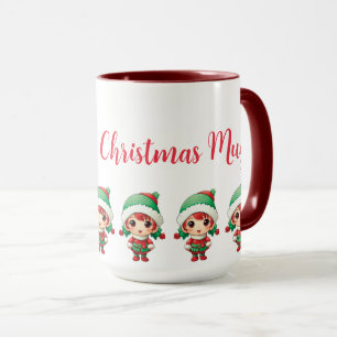 Personalisierter kleiner Mädchen-Elf Weihnachten R Tasse