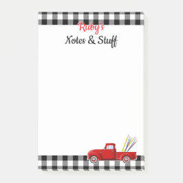 Personalisierter kleiner roter LKW Post-it Klebezettel