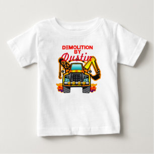 Personalisierter Kleinkind-Bau-Demolierungs-LKW Baby T-shirt