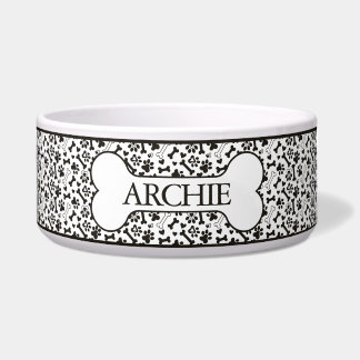 Personalisierter Knochen-Hunde-Name Napf