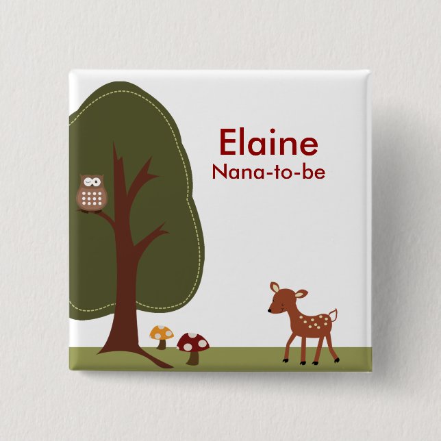 PERSONALISIERTER KNOPF FÜR WOODLAND DEER FOREST BUTTON (Vorderseite)