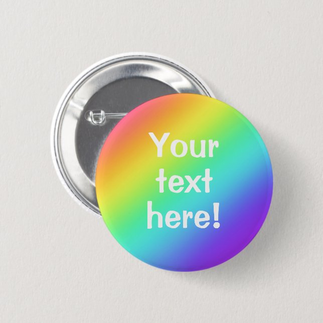 Personalisierter Knopf mit Hellbogenfarben Button (Vorne & Hinten)