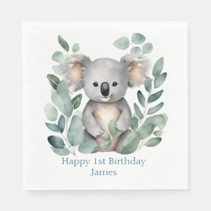 Personalisierter Koala Bär Geburtstag Serviette
