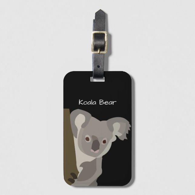 Personalisierter Koala-Bär Gepäckanhänger (Vorderseite Vertikal)