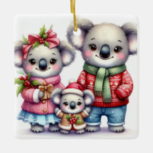 Personalisierter Koala Bär Weihnachten Keramikornament