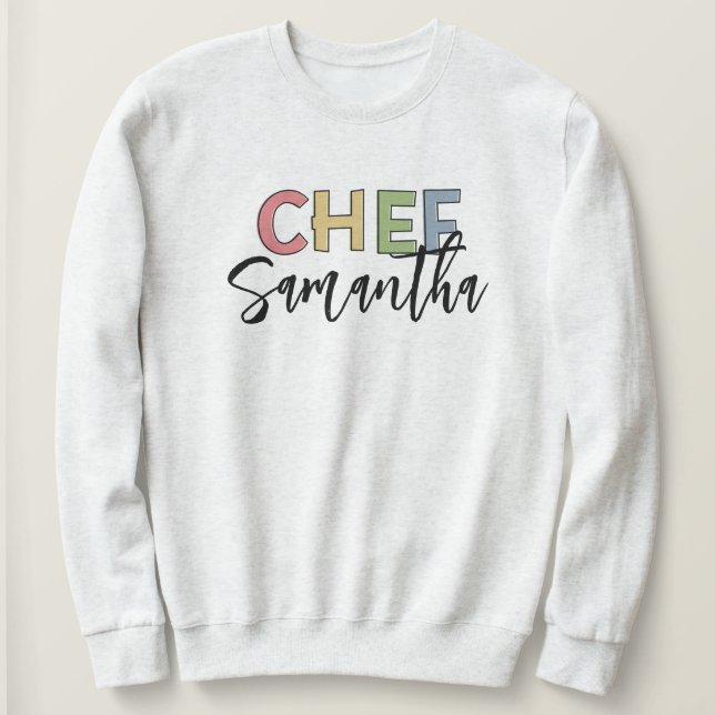 Personalisierter Koch Farbige Niedliche Geschenke Sweatshirt (Design vorne)
