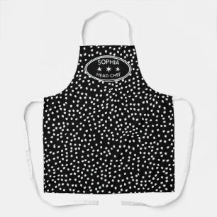Personalisierter Koch Modern Boho black Polka Dot Schürze